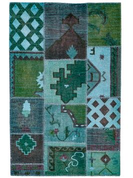 Alfombra patchwork verde-KILIM INDIA PATCHWORK VERDE 120X180-Mihran-0